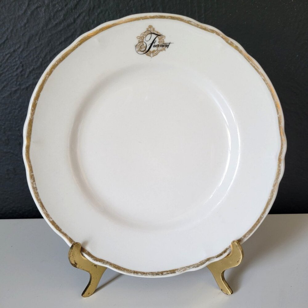 Vintage Shenango China Fairmont Salad Plate With Gold Trim, Hotel Ware